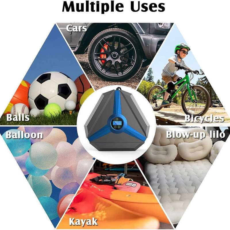 Portable Air Compressor Tire Inflator 150PSI Digital Air Pump with LED Light for Car,Motorcycle,Outd
