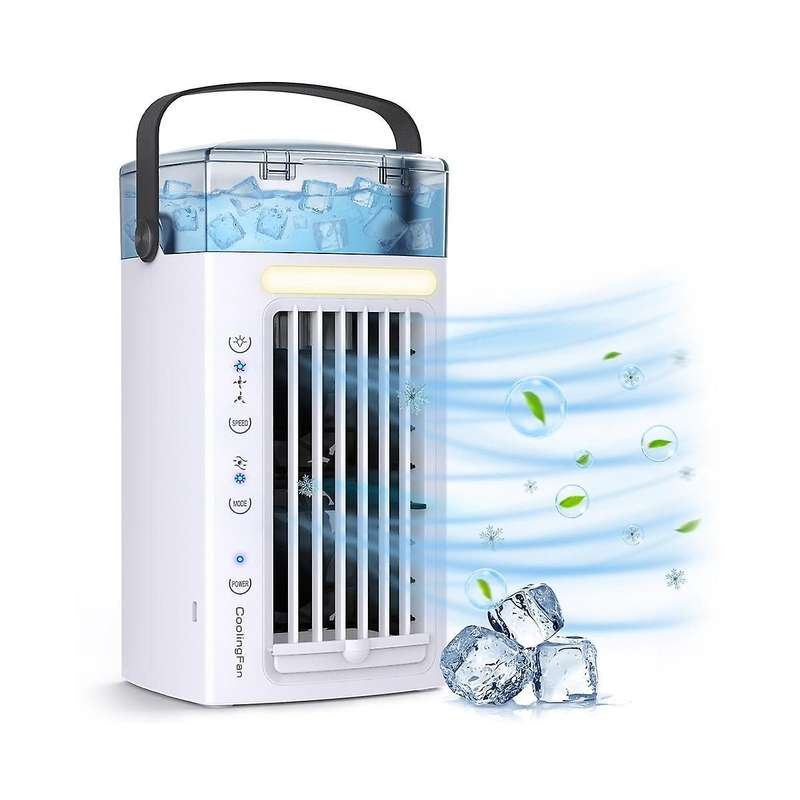 Portable Air Conditioner Fan 3 In 1 Desk Air Cooler and Humidifier with 3 Fan Speeds and 7 Colors L