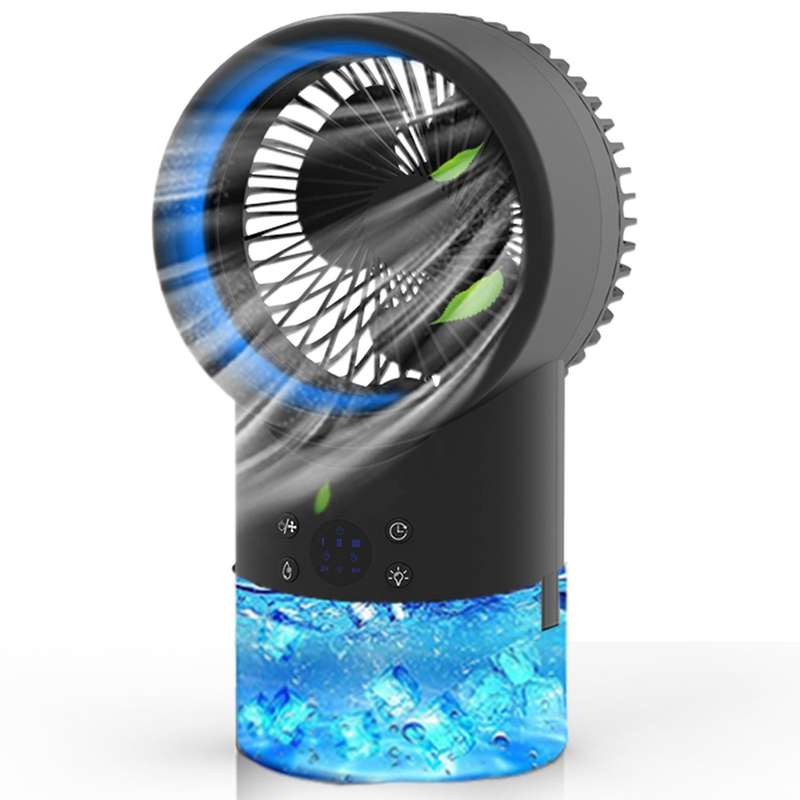 Portable Air Conditioner Cool Mist Humidifier Fan,4In1 Timing Night Light Quiet Small Table Fans for