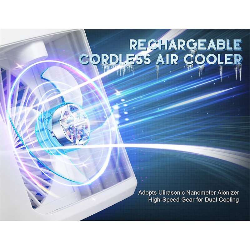 Portable Air Conditioner Fan Rechargeable Evaporative Air Cooler Mini Air Conditioner Humidifier 3Sp