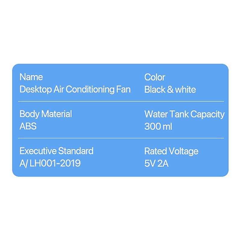 Portable Air Conditioner Home Mini Air Cooler Portable Air Conditioner for Office 6 Gears Wind Blac