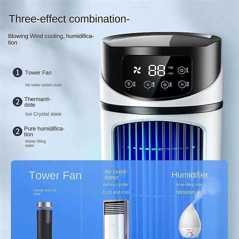 Portable Air Conditioner Home Mini Air Cooler Portable Air Conditioner for Office 6 Gears Wind Blac