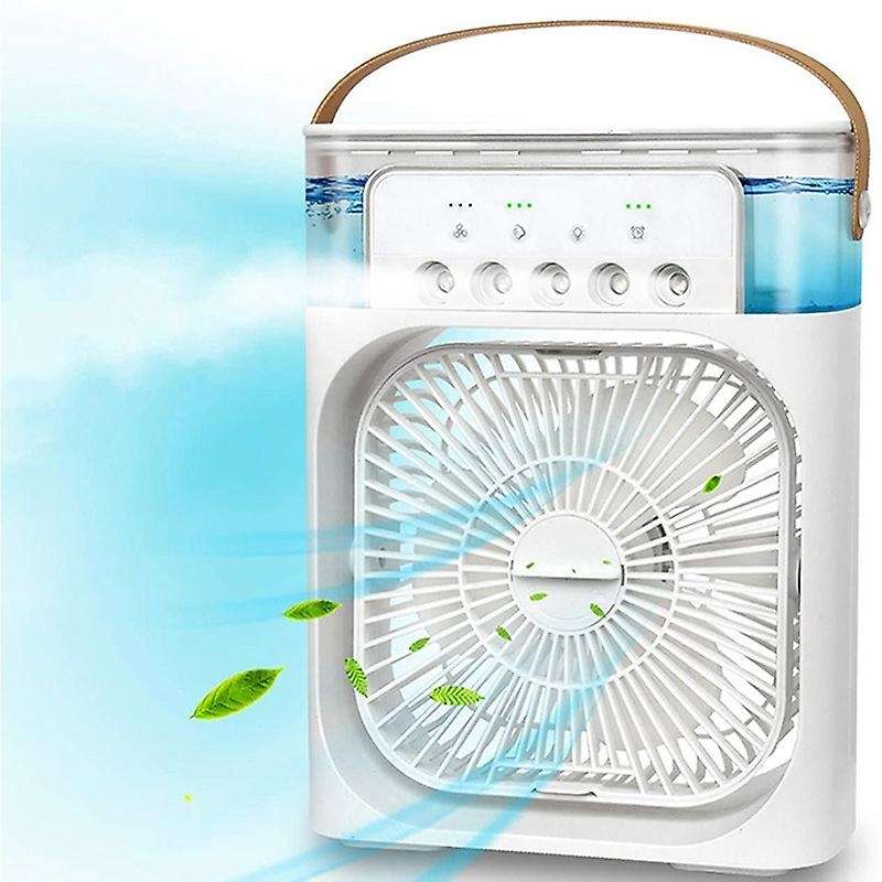 Portable Air Conditioner Fan USB Desk Fan Mini Evaporative Air Cooler Fan with 7 Colors Lights Perso