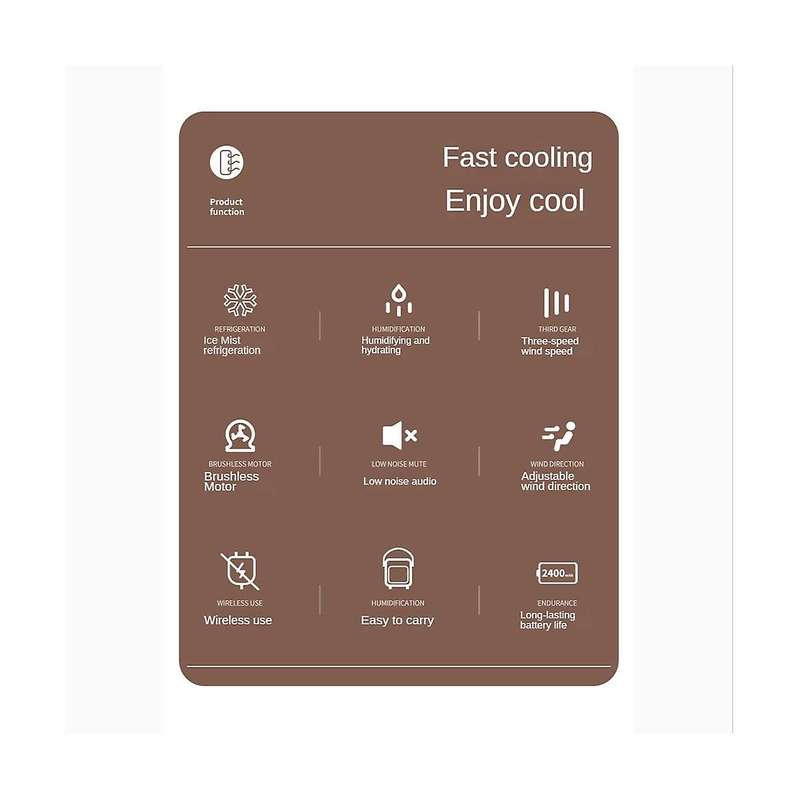 Portable Air Conditioner Personal Desktop Air Rechargeable 2400mah Quiet Table Fan Office Bedroom-e