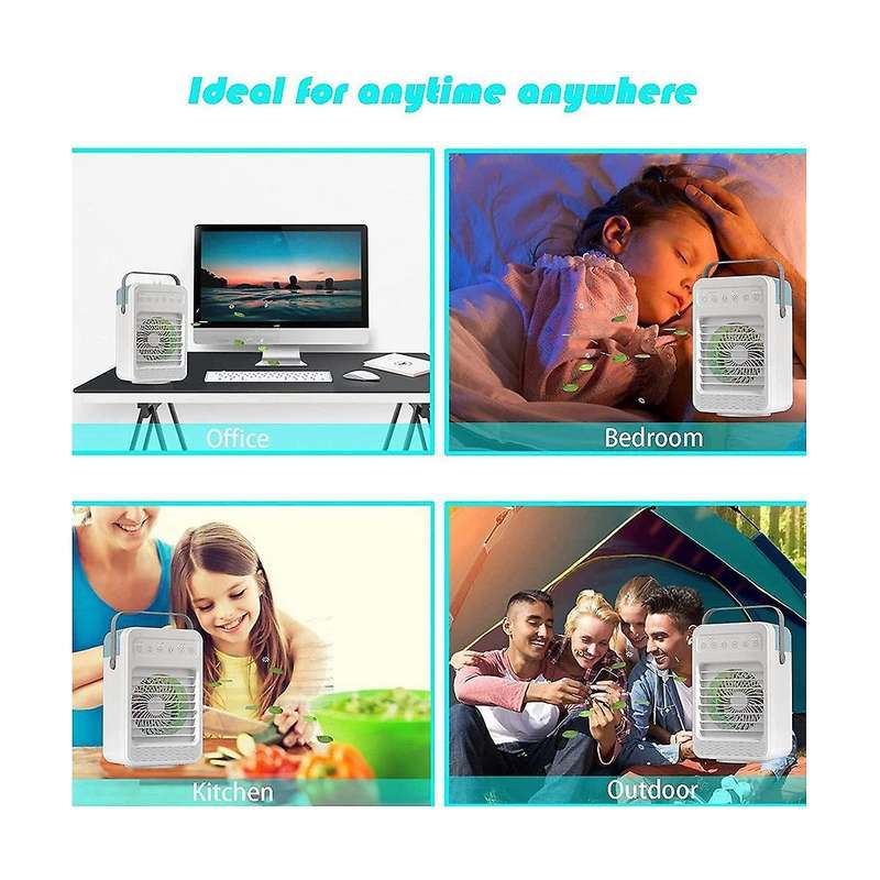 Portable Air Conditioner, 4 in 1 Evaporative Air Cooler with 600Ml Water Tank, 2/4/6H Timer 4 Speed