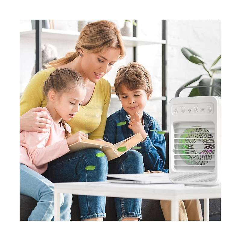 Portable Air Conditioner, 4 in 1 Evaporative Air Cooler with 600Ml Water Tank, 2/4/6H Timer 4 Speed