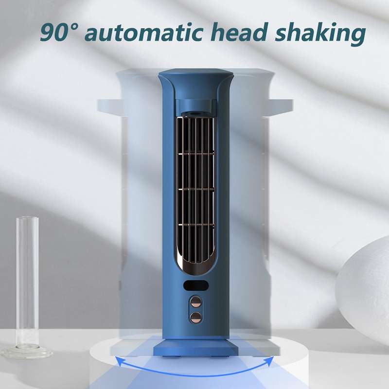 Portable Air Conditioner Fan USB Tower Bladeless Fan Desktop Mini Desktop Water Cooling Fan with Sha