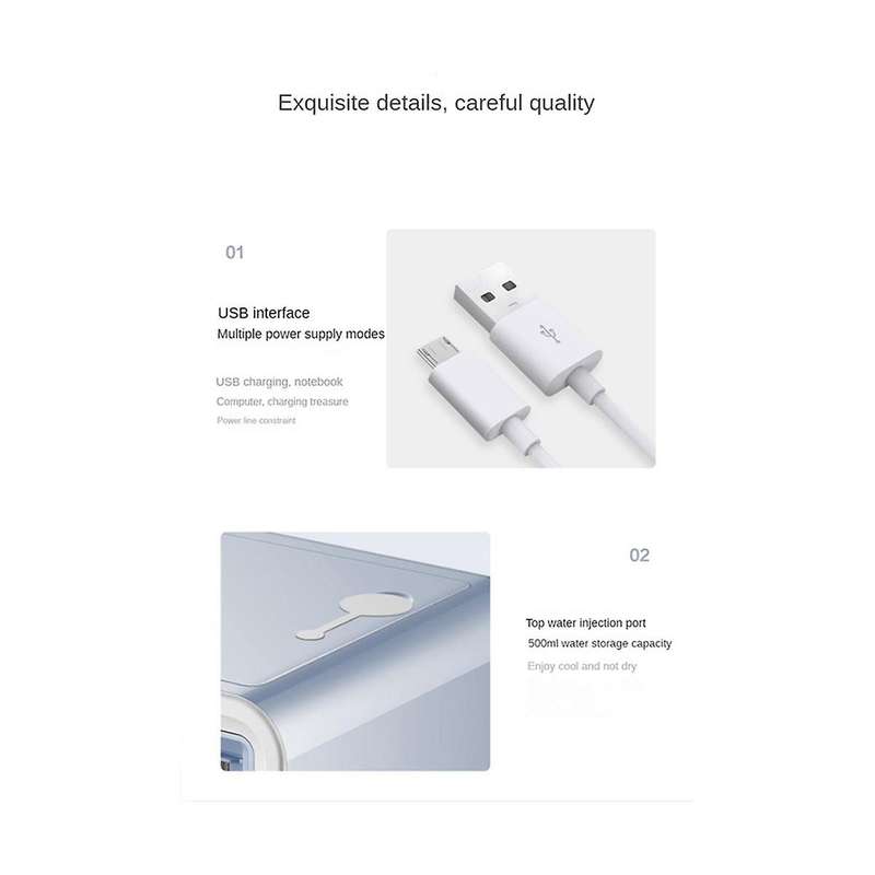 Portable Air Conditioner, Small Outdoor Fanless Air Conditioner, 7 Color Lights Mini Air Cooler For