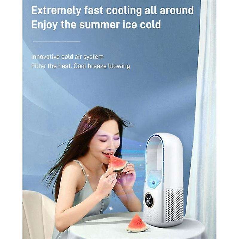Portable Air Leafless Electric Fan 6 Speed Silent Timer Air Conditioner Cooling Fan Humidifier Cond