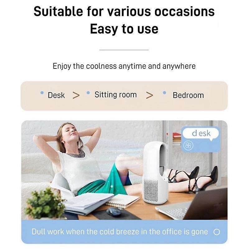 Portable Air Leafless Electric Fan 6 Speed Silent Timer Air Conditioner Cooling Fan Humidifier Cond