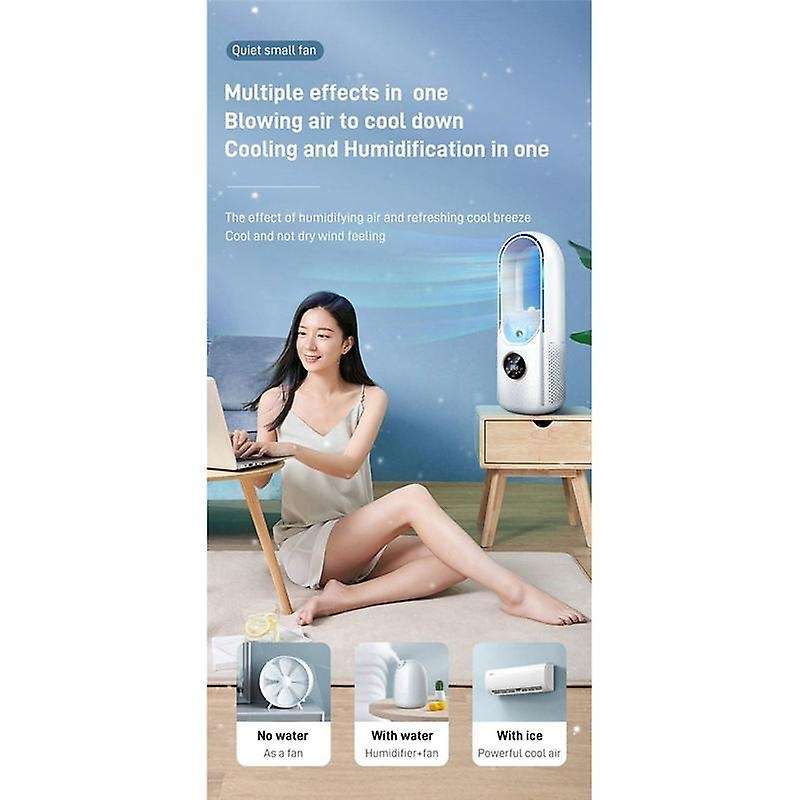 Portable Air Leafless Electric Fan 6 Speed Silent Timer Air Conditioner Cooling Fan Humidifier Cond