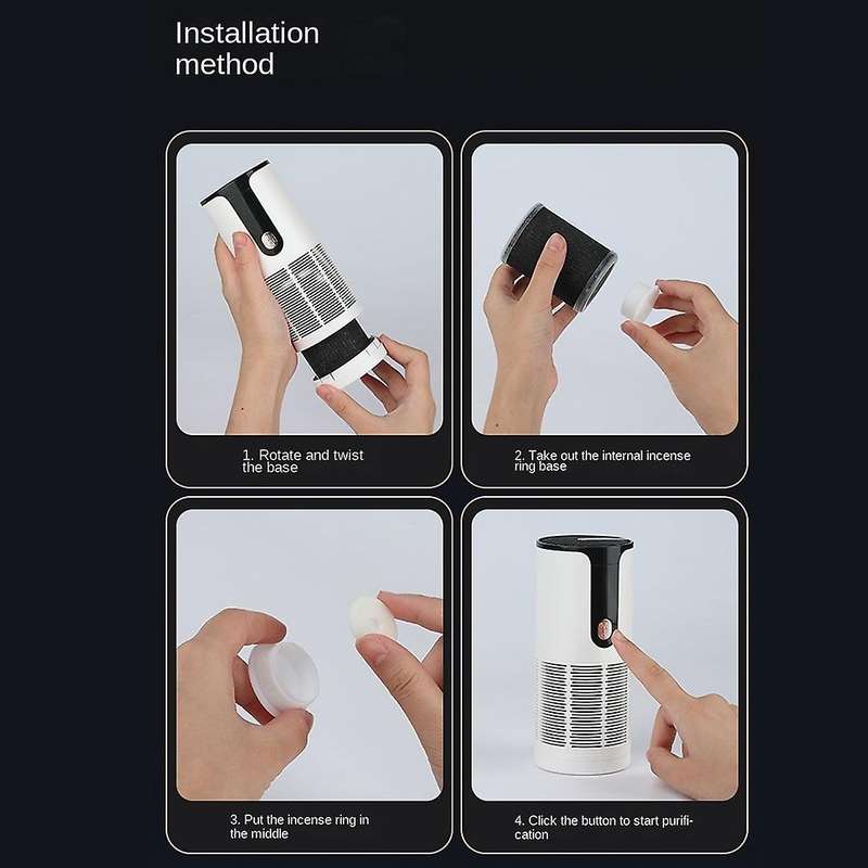 Portable Air Purifier Cleaner Negative Ion Generator Filter Smoke Dust Odor Formaldehyde Remover Ca