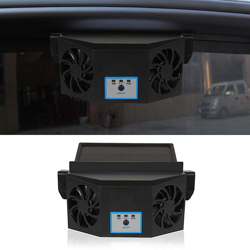 Portable Air Purifiers Solar Powered Car Fan Auto Radiator ABS Solar Powered Energy Saving Exhaust