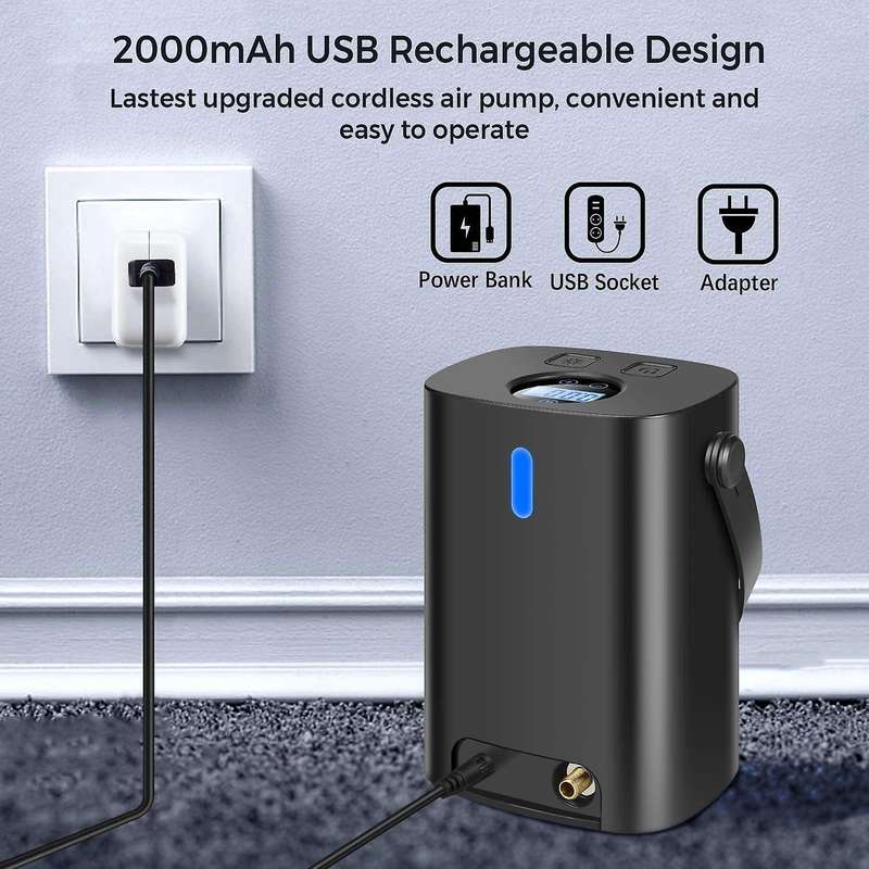 Portable Auto Air Compressor Tire Inflator 150PSI Tire Pump USB Rechargeable for Car Tires Bicycles