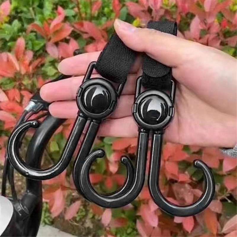 Portable Baby Stroller Double Hooks Shopping Cart Hanging Bag Hanging Buckles Organizer