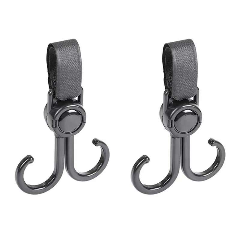 Portable Baby Stroller Double Hooks Shopping Cart Hanging Bag Hanging Buckles Organizer