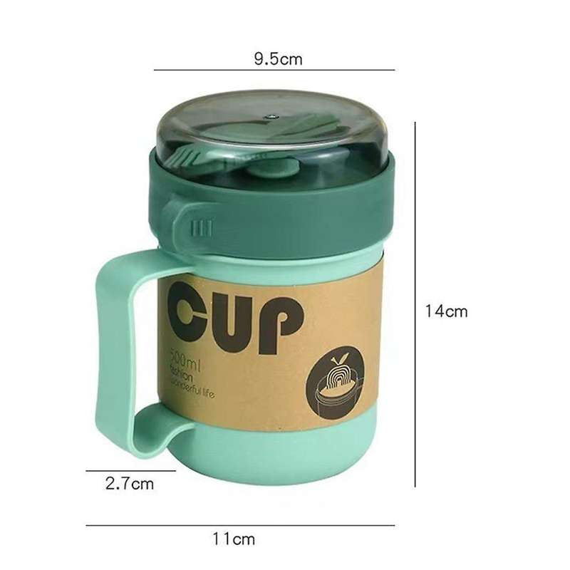 Portable Breakfast Cup Oatmeal Cup Cereal Nut Yogurt Mug Snack Cup Soup Mug Microwave with Lid Spoo