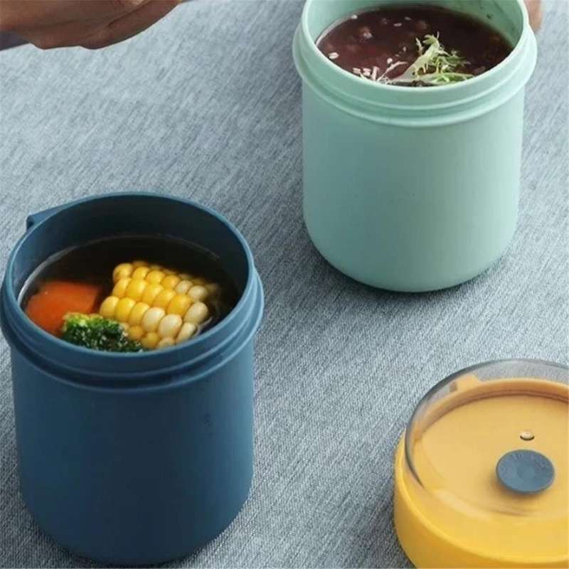 Portable Breakfast Cup Oatmeal Cup Cereal Nut Yogurt Mug Snack Cup Soup Mug Microwave with Lid Spoo