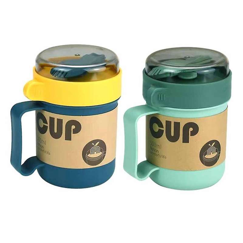 Portable Breakfast Cup Oatmeal Cup Cereal Nut Yogurt Mug Snack Cup Soup Mug Microwave with Lid Spoo