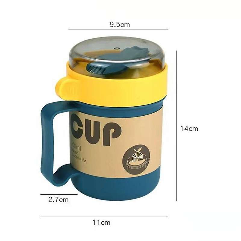Portable Breakfast Cup Oatmeal Cup Cereal Nut Yogurt Mug Snack Cup Soup Mug Microwave with Lid Spoo