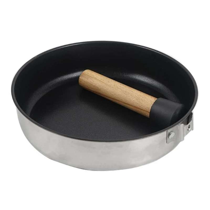 Portable Camping Frying Pan with Non Stick Coating Outdoor Cookware for Campers and Traveler Frying