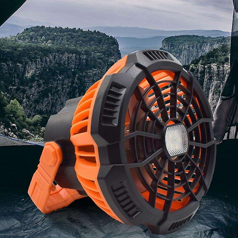 Portable Camping Ceiling Fan Tent Lantern LED Light USB Rechargeable Quiet Desk Fan Outdoor Camping