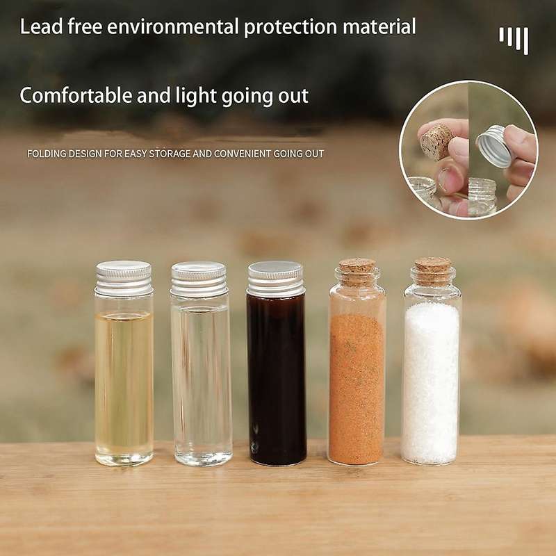 Portable Camping Condiment Jar Picnic Spice Bottle Pepper Salt Can Cruet Camping Tableware Picnic BB