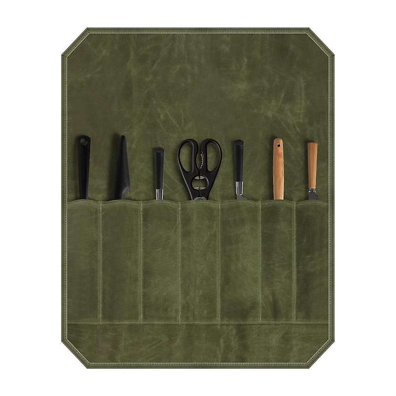 Portable Camping Knife Bag Bag Canvas Cutlery Knives Protectors Knife Carrying Storage Bag, Green