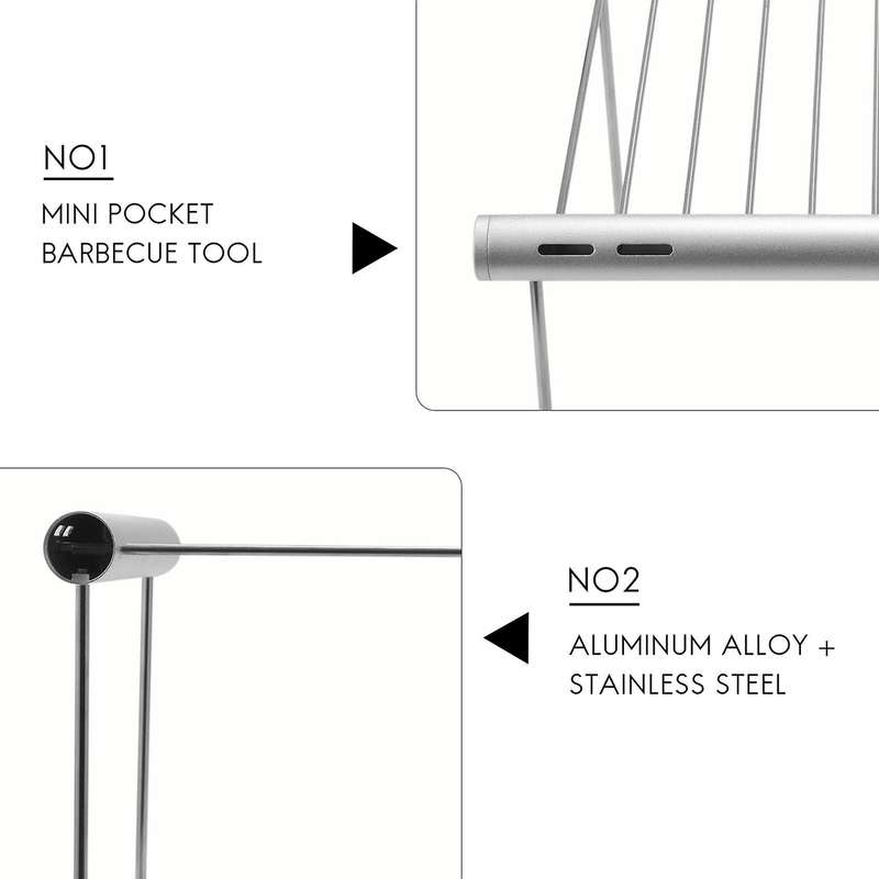 Portable Camping Grill Folding Compact Stainless Steel Charcoal Barbeque Grill for Picnic Backpackin