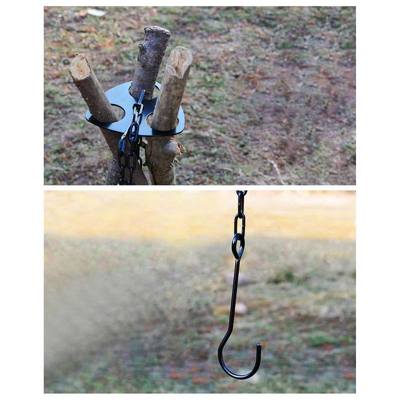 Portable Camping Outdoor Camping Portable Triangular Hanging Pot Bracket Barbecue Rack Multifunction