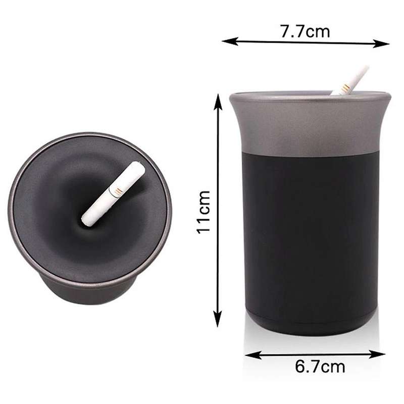 Portable Car Ash Tray Ashtray Storage Cup Desk Ashtray Holder Silver Black