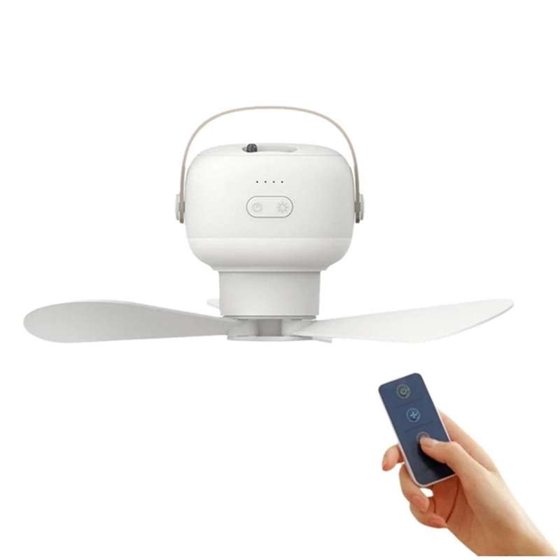Portable Ceiling Fans with LED Lighting 3600mAh Outdoor Camping Fan Tent Cooler Rechargeable Electri