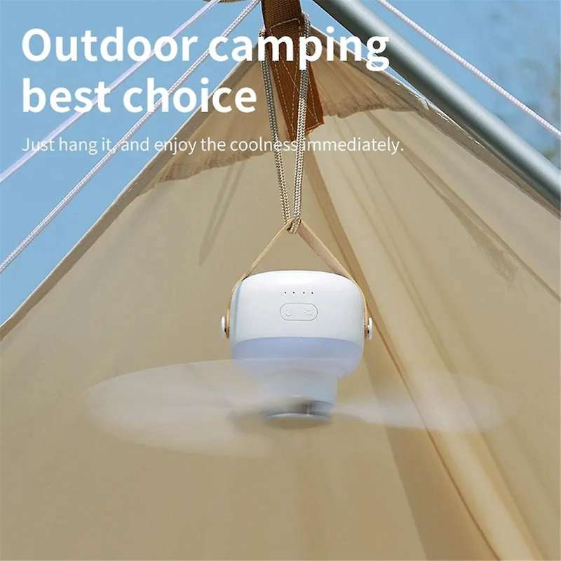 Portable Ceiling Fans with LED Lighting 3600mAh Outdoor Camping Fan Tent Cooler Rechargeable Electri