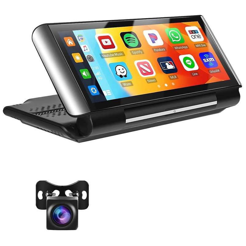 Portable Car Stereo Radio Carplay Android Auto Mirror Link 6.86Inch Foldable Screen Bluetooth FM Tr