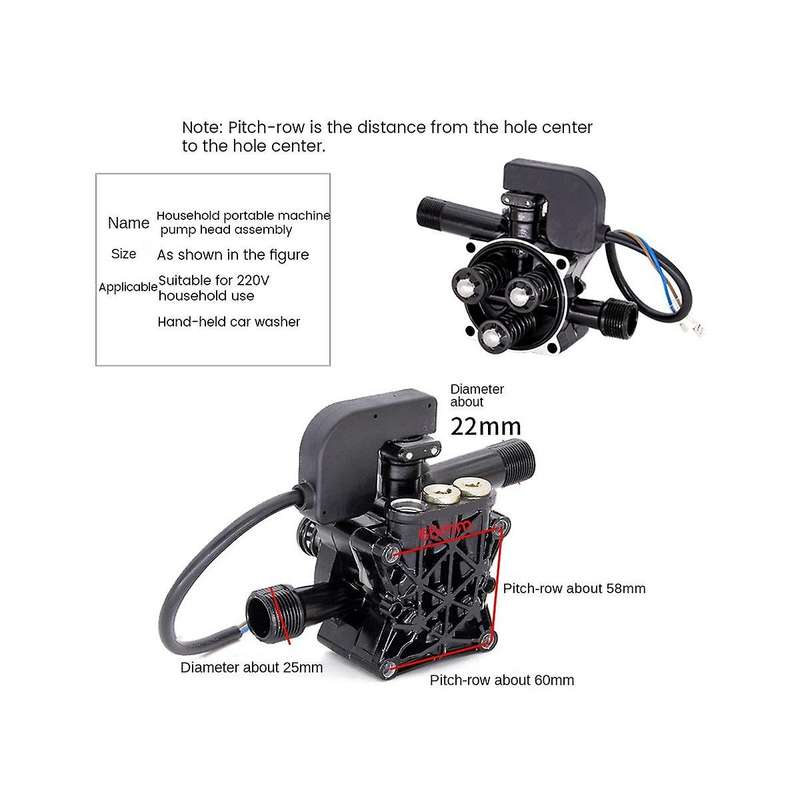 Portable Car Washing Machine Accessories Pump Head Assembly 220V High Household High Pressure Pump