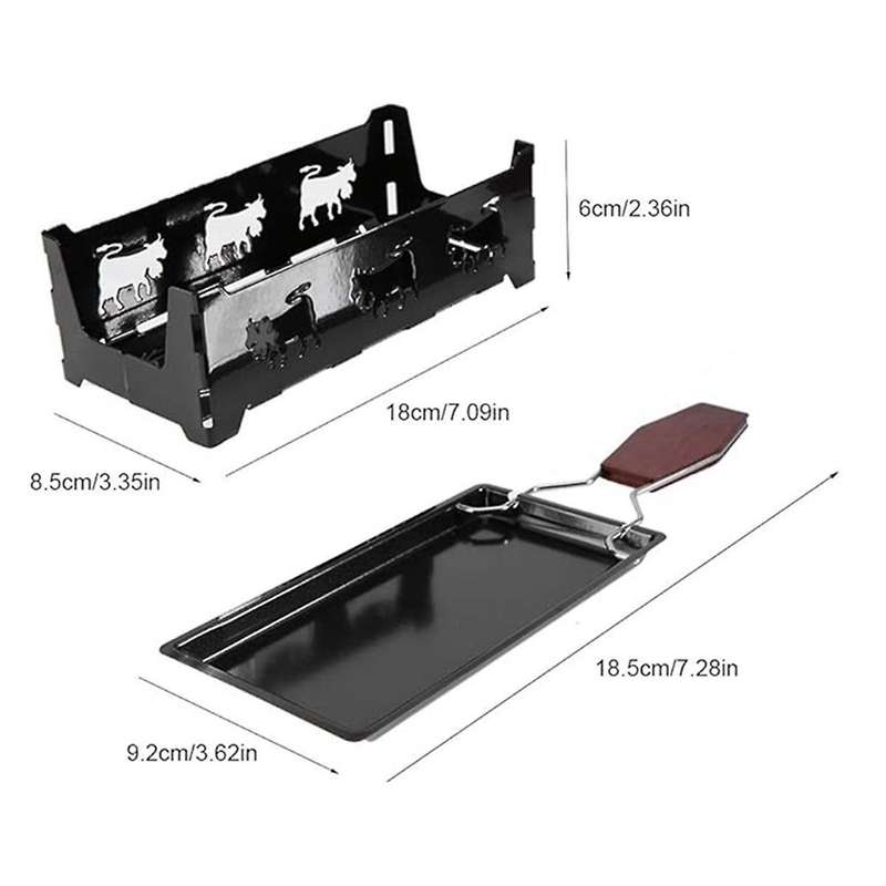Portable Cheese- Non-stick Baking Tray Stove Set,home Kitchen Grilling Tool with Wood Handle,cheese