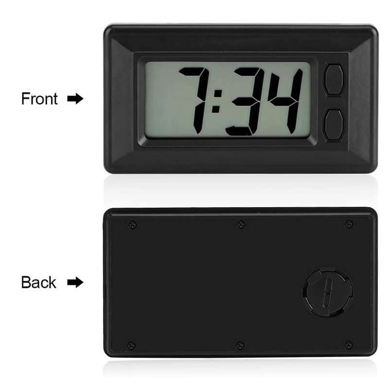 Portable Clock LCD Digital Table Car Dashboard Desk Electronic Clock Date Time Calendar Display Dash