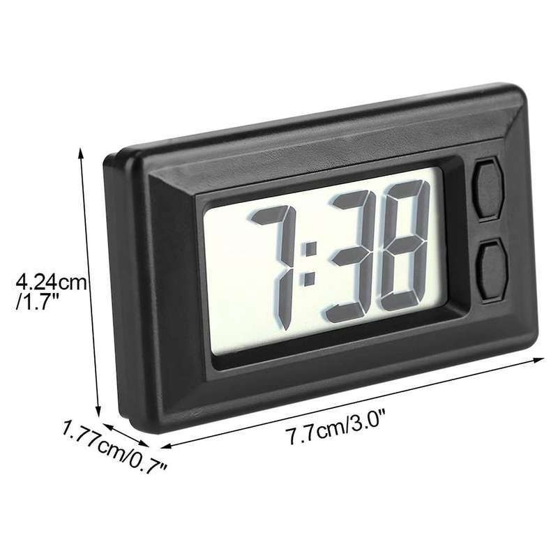 Portable Clock LCD Digital Table Car Dashboard Desk Electronic Clock Date Time Calendar Display Dash