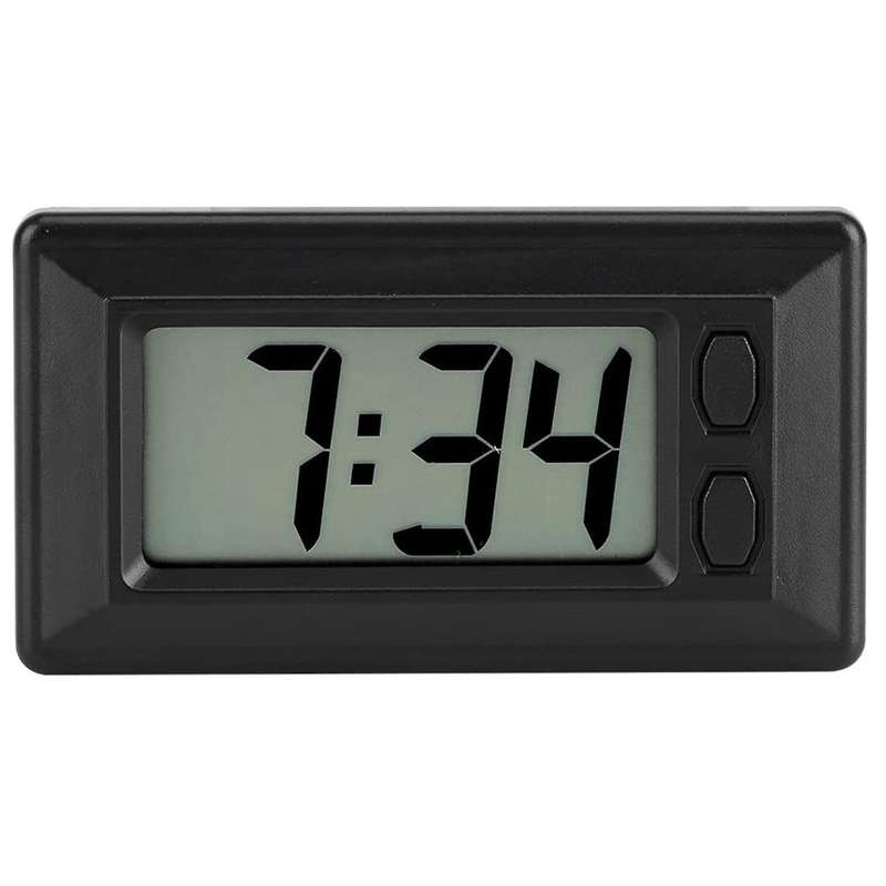 Portable Clock LCD Digital Table Car Dashboard Desk Electronic Clock Date Time Calendar Display Dash