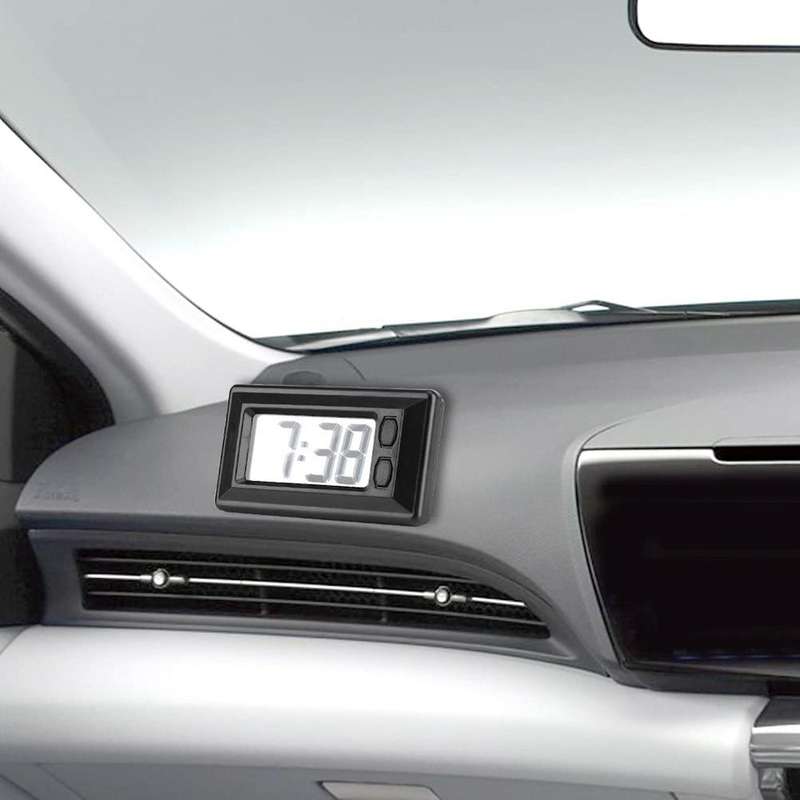 Portable Clock LCD Digital Table Car Dashboard Desk Electronic Clock Date Time Calendar Display Dash