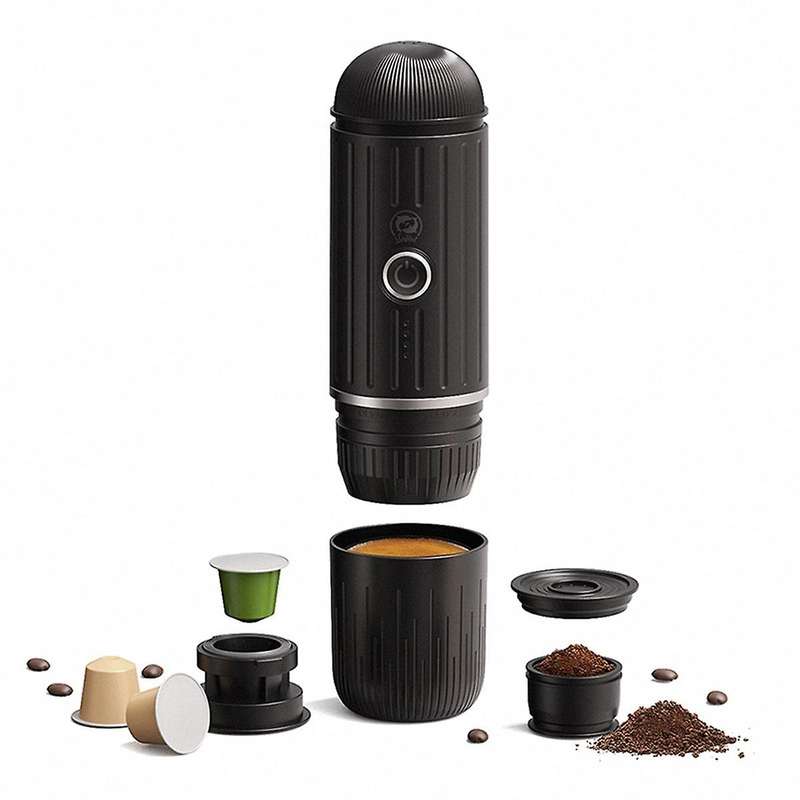 Portable Coffee Maker Wireless Heating Rechargeable 2 in 1 Small Travel Espresso Machine for Camping