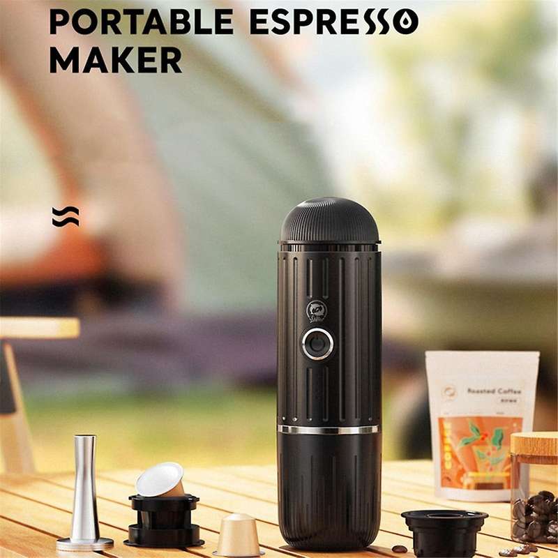 Portable Coffee Maker Wireless Heating Rechargeable 2 in 1 Small Travel Espresso Machine for Camping