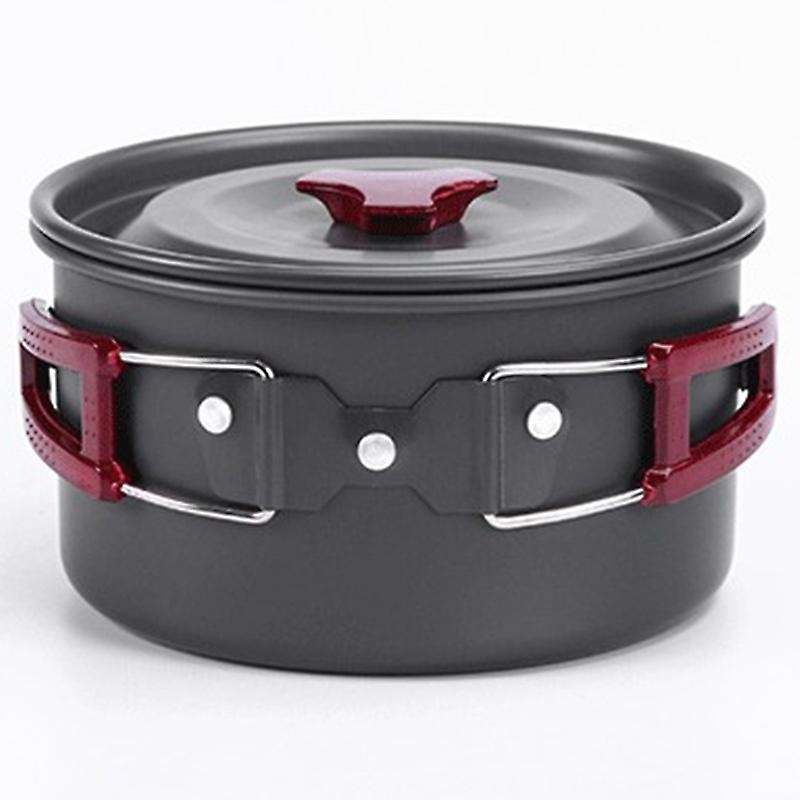 Portable Cooking Set Aluminum Alloy Outdoor Cookware Set Picnic Pot Frying Pan Bowl Spoon for Campin
