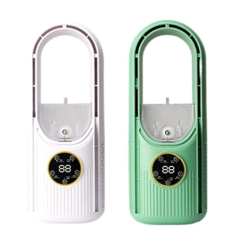 Portable Cooler Fan-Portable Conditioner USB Leafless Fan Household Dormitory Office Desktop Humidif