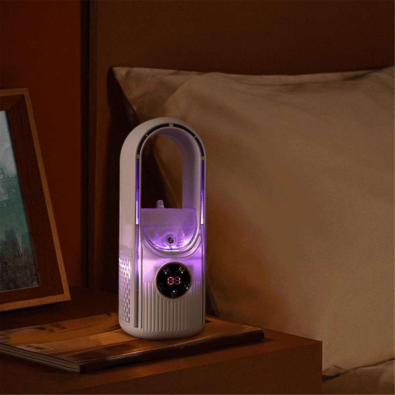 Portable Cooler Fan-Portable Conditioner USB Leafless Fan Household Dormitory Office Desktop Humidif