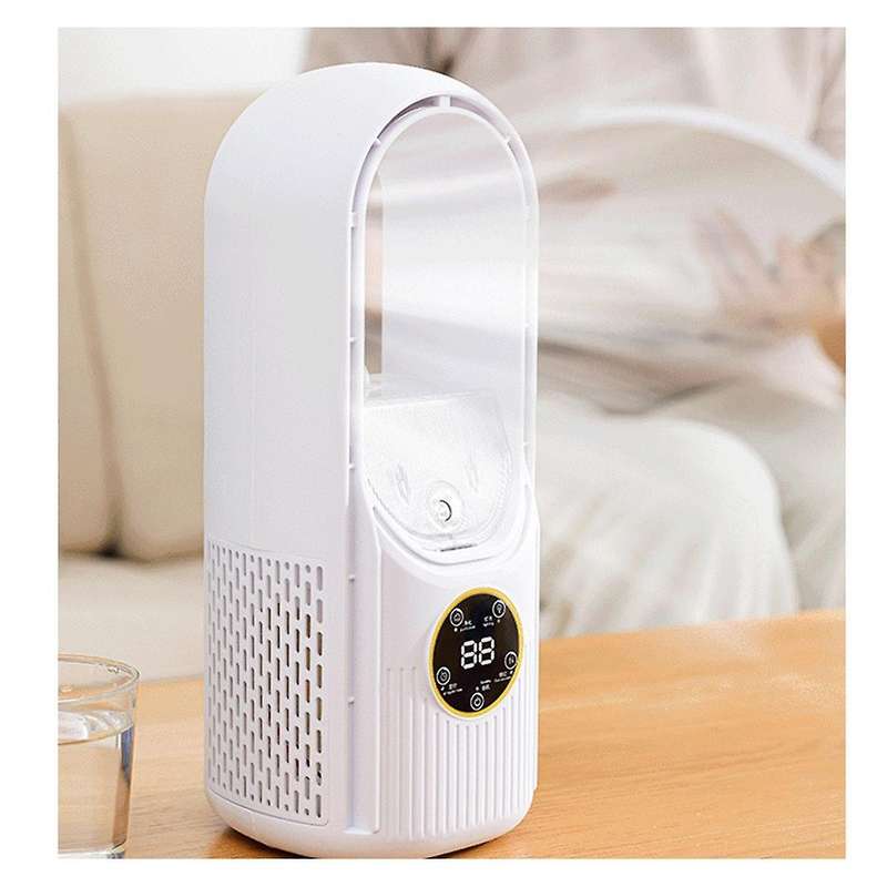 Portable Cooler Fan-Portable Conditioner USB Leafless Fan Household Dormitory Office Desktop Humidif