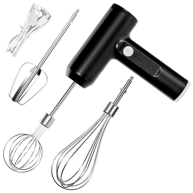 Portable Cordless Electric Whisk Mixer - 3-Speed Handheld USB Charging, for Whisking, Mixing and Bak