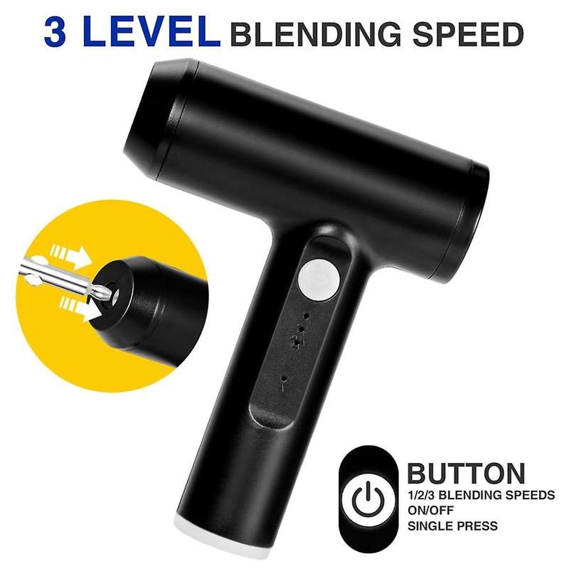 Portable Cordless Electric Whisk Mixer - 3-Speed Handheld USB Charging, for Whisking, Mixing and Bak