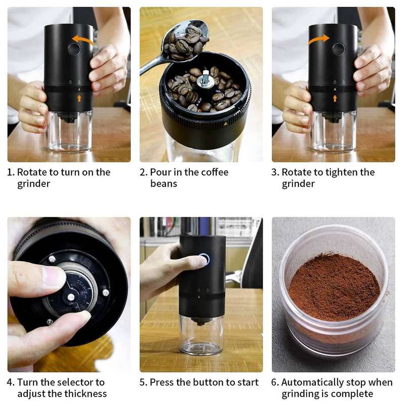 Portable Electric Coffee Grinder Coffee Bean Grinder Multi-Grind Setting Suitable for French Press