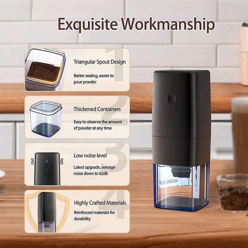 Portable Electric Burr Coffee Bean Grinder,USB Rechargeable with Multi Grind Setting,Coffee Mill for